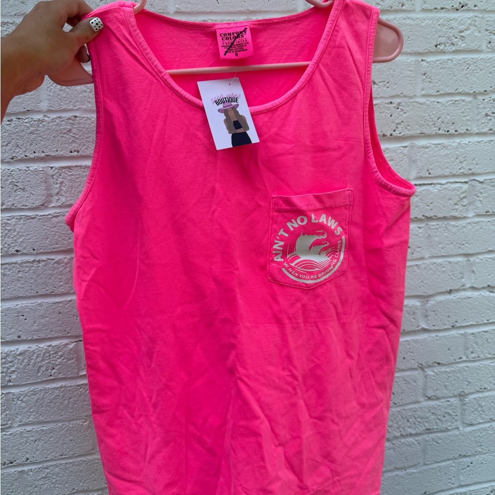 Comfort Colors Pink Tank Top